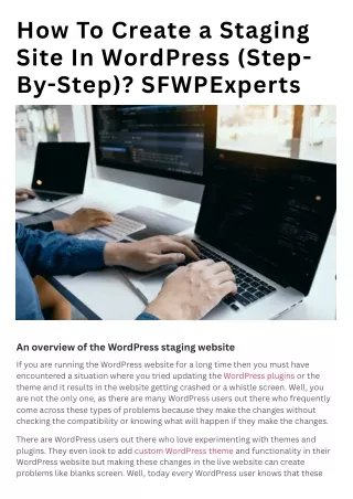 How To Create a Staging Site In WordPress (Step-By-Step) | SFWPExperts