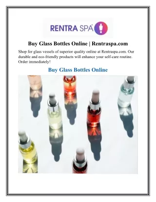Buy Glass Bottles Online  Rentraspa