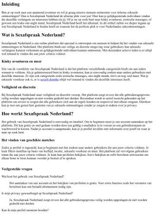Sexafspraak Nederland: De Ultieme Plek voor Nederlandse Seksontmoetingen