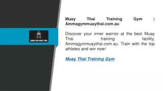 Muay Thai Training Gym  Ammagymmuaythai.com.au