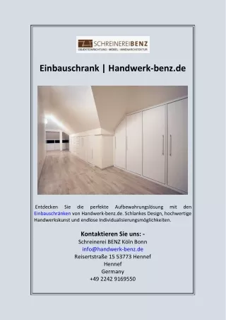 Einbauschrank  Handwerk-benz.de