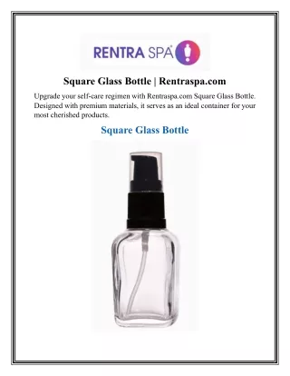 Square Glass Bottle   Rentraspa