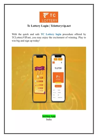 Tc Lottery Login | Tclotteryvip.net