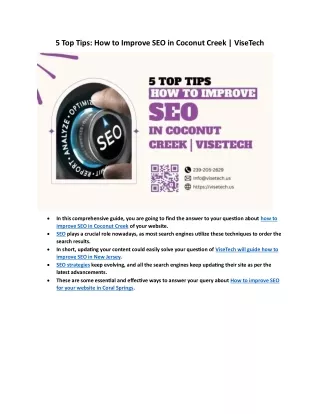 5 Top Tips