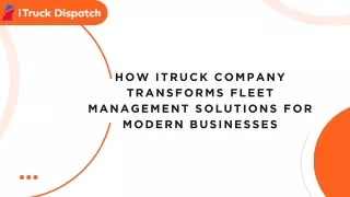 How iTruck Company Transforms Fleet Management Solutions for Modern Businesses