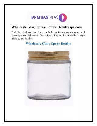 Wholesale Glass Spray Bottles   Rentraspa