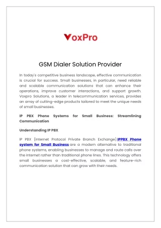 GSM Dialer Solution Provider