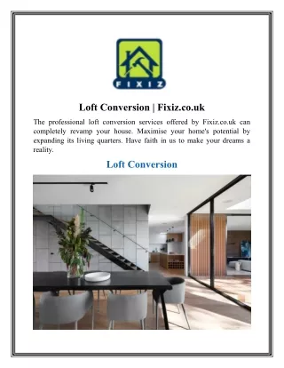 Loft Conversion  Fixiz.co.uk