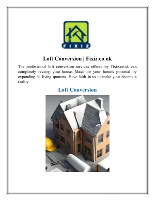 Loft Conversion Fixiz.co.uk