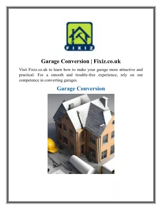 Garage Conversion   Fixiz.co.uk