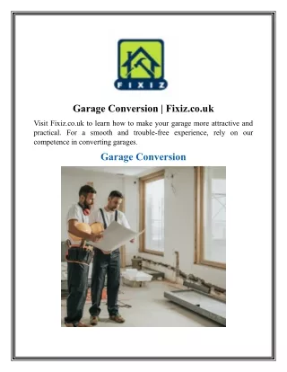 Garage Conversion  Fixiz.co.uk1