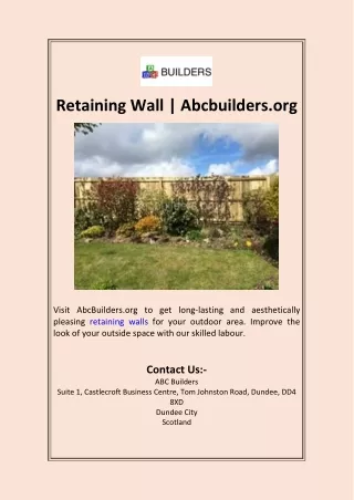 Retaining Wall  Abcbuilders.org