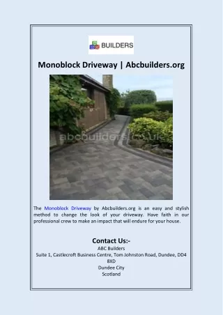 Monoblock Driveway  Abcbuilders.org