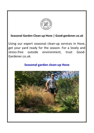 Seasonal Garden Clean-up Hove | Good-gardener.co.uk