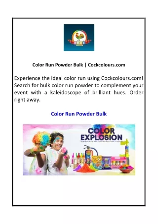 Color Run Powder Bulk | Cockcolours.com