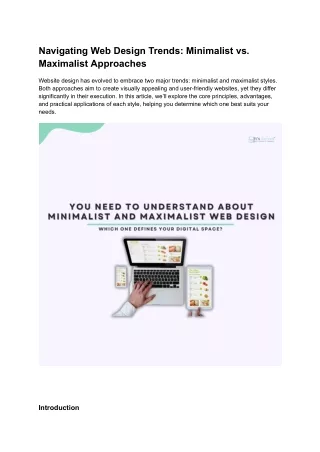 Navigating Web Design Trends: Minimalist vs. Maximalist Approaches