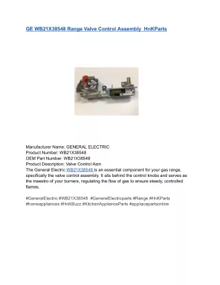 GE WB21X38548 Range Valve Control Assembly  HnKParts (1)