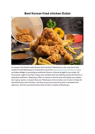 best korean fried chicken dubai