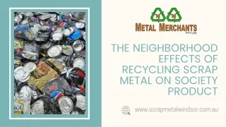 The Neighborhood Effects of Recycling Scrap Metal on Society Product