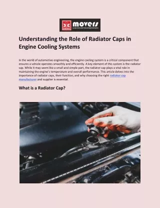 Understanding the Role of Radiator Caps in Engine Cooling Systems