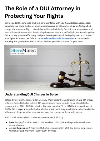 The Role of a DUI Attorney in Protecting Your Rights