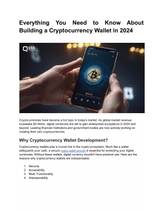 Everything You Need to Know About Building a Cryptocurrency Wallet in 2024