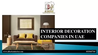 INTERIOR DECORATION COMPANIES IN UAE