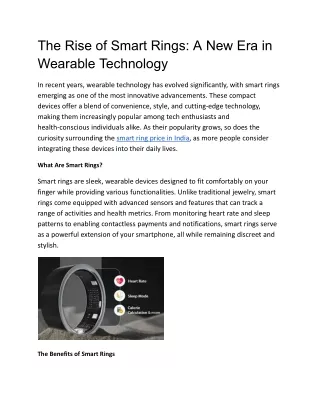 The Rise of Smart Rings_ A New Era in Wearable Technology