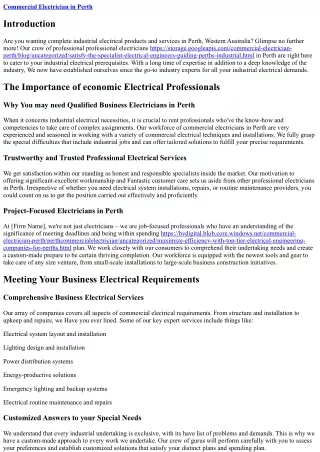 Your Go-To Perth Professionals for Industrial Electrical Requirements