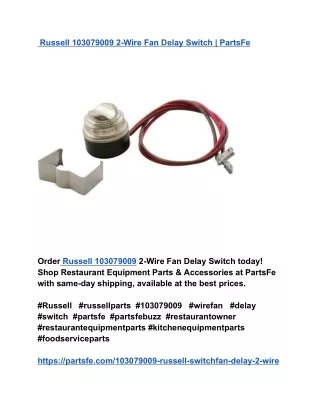 Russell 103079009 2-Wire Fan Delay Switch _ PartsFe