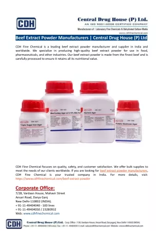 Beef Extract Powder Manufacturers