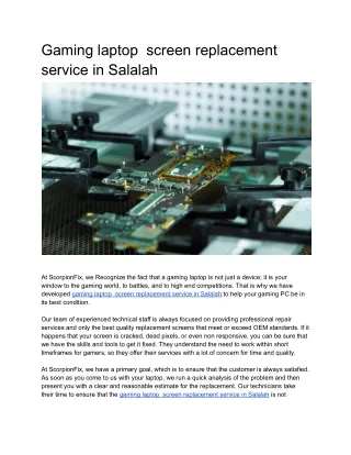 Gaming laptop  screen replacement service in Salalah