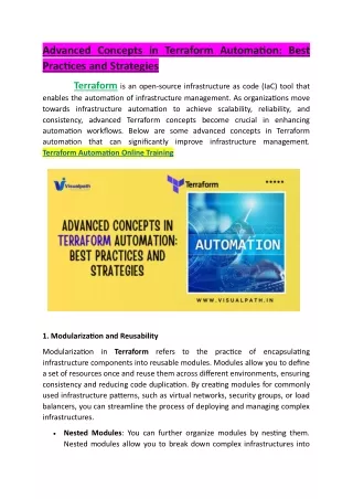 Terraform Automation in Azure Online Training Institute in Hyderabad