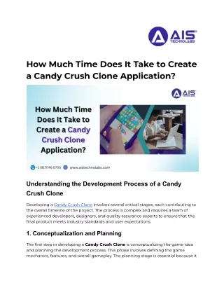 How Much Time Does It Take to Create a Candy Crush Clone Application