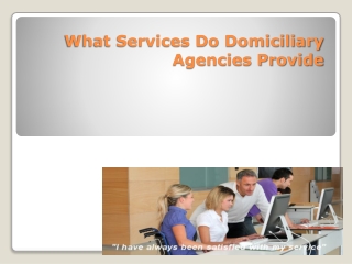 What Services Do Domiciliary Agencies Provide