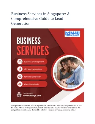 Business Services in Singapore A Comprehensive Guide to Lead Generation