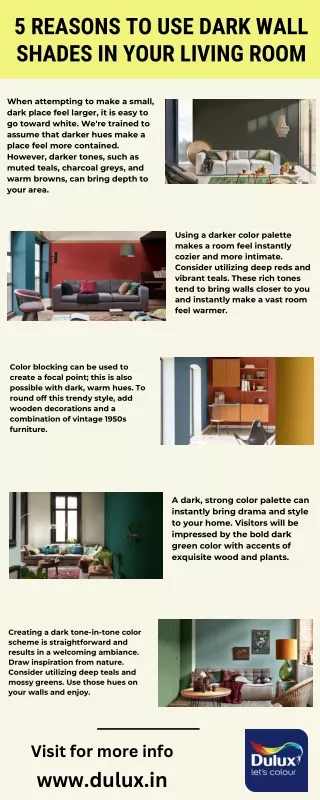 5 Reasons to Use Dark Wall Shades In Your Living Room