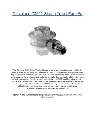 Cleveland 20552 Steam Trap _ PartsFe