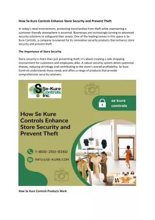 How Se Kure Controls Enhance Store Security and Prevent Theft