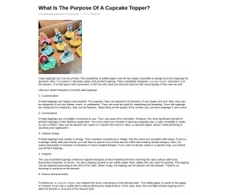 What Is The Purpose Of A Cupcake Topper