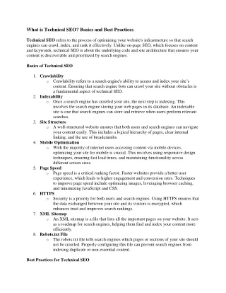 What is Technical SEO
