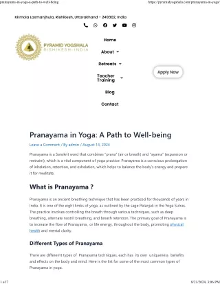 Pranayama: Harnessing the Power of Breath for Holistic Wellness