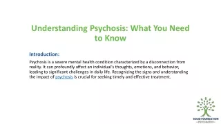 Understanding Psychosis