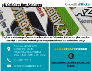 3D Cricket Bat Stickers