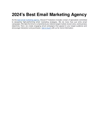 2024's Best Email Marketing Agency