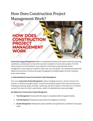 How Does Construction Project Management Work