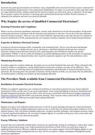 Safeguarding Your Business: Qualified Industrial Electrical Requires in Perth