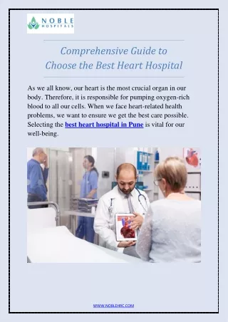 Your Ultimate Guide to Selecting the Best Heart Hospital in Pune for Your Cardiac Care Needs - Noble Hospitals