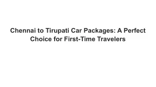 Tirupati Tour Package From Chennai