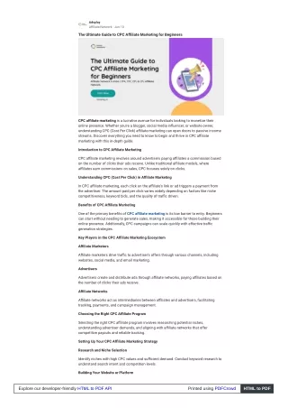 The Ultimate Guide to CPC Affiliate Marketing for Beginners